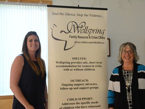 On June 15, Gill Kokotailo (left) and Shelagh Watson, public editors from Wellspring Family Resource and Crisis Centre, presented on elder abuse at Seniors Circle, along with two RCMP constables (Peter Shokeir | Whitecourt Star).