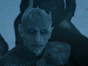 Screenshot from the Game of Thrones trailer of the Night King. (Screen grab/Game of Thrones page on Facebook).