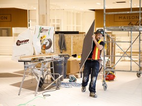 Work continues on the store during a hard hat tour of the new Simons opening in Londonderry Mall later this summer in Edmonton, Alta., on Wednesday, June 21, 2017.