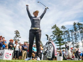LPGA Tour player Brooke Henderson takes part in a skills event during media event to promote the CP Women's Open in Ottawa Aug. 24-27 at the Ottawa Hunt and Golf Club on June 21, 2017. (Darren Brown/Postmedia)