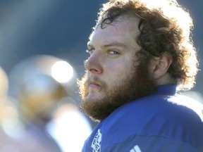 Defensive lineman Jake Thomas of Douglas, N.B., has quietly become one of the longer-serving and well-respected members of the Winnipeg Blue Bombers. Chris Procaylo/Winnipeg Sun files