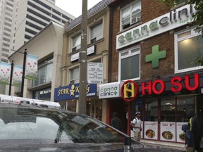 A pot shop on Yonge Street north of Eglinton was raided on Thursday, June 22, 2017, amongst others. (STAN BEHAL/TORONTO SUN)