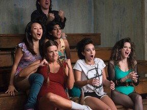 Stars of "GLOW" are seen in this handout photo from the show. (Erica Parise/Netflix)