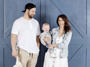Justin Passuto, Jillian Harris and their son, Leo, are featured in a new W Network series that premiered Wednesday.