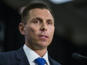 Ontario PC leader Patrick Brown looks on as the 2017 Ontario budget is announced on Thursday, April 27. (ERNEST DOROSZUK/TORONTO SUN)