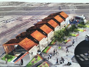 Preliminary renderings for Edmonton's new Belvedere transit station. Designed by Dialog.