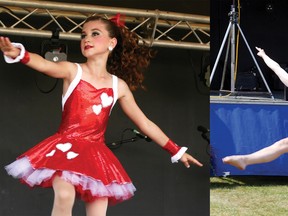 Danscene's Jordan Pottelberg, 9, and Kelsey Sanderson, 17, at Turtlefest Saturday, June 17, 2017. (Chris Abbott/Tillsonburg News)