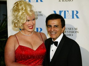 Jean and Casey Kasem pose before the Museum of Television & Radio's Annual Los Angeles Gala on November 10, 2003 at the Beverly Hills Hotel in Beverly Hills, California. (Photo by Doug Benc/Getty Images)