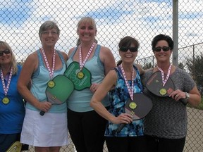 Photo supplied by Parkland Pickleheads
2016’s pickleball tournament women’s doubles winners.