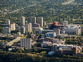 An aerial view of the University of Alberta in Edmonton on September 10, 2015.