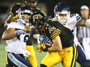 Hamilton Tiger-Cats receiver Luke Tasker racked up 852 yards and five touchdowns before suffering an injury last season. (Dave Abel/Toronto Sun)