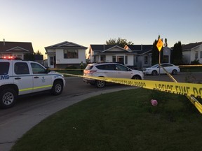 Edmonton Police investigate a collision at 44A Avenue and Kirkwood Way on Friday, June 23. Police say a four-year-old boy died in hospital after being hit by a car. Catherine Griwkowsky/Edmonton Sun/