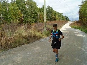 Photo by Steven Hunter
Clay Williams on the first day of his inaugural Canal Pursuit For Mental Health 750 km run in 2015. The run raises awareness and funds for mental health.