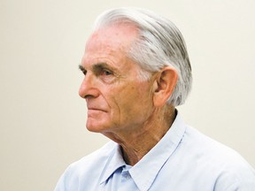 In this Oct. 4, 2012, file photo, Bruce Davis, a Charles Manson follower and convicted killer, waits moments before the start of his parole hearing at the California Men's Colony in San Luis Obispo, Calif. California Gov. Jerry Brown has blocked parole for Davis.  (Joe Johnston/The Tribune (of San Luis Obispo) via AP, File)