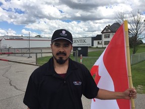 Carlos Romeros and about 150 other Gentek workers went on strike at midnight Friday. (RANDY RICHMOND/THE LONDON FREE PRESS)