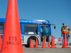 Drivers from Edmonton Transit tested their mettle in the Transit Skills Competition at the ETS Centennial Garage on Ellerslie Road on June 24, 2017. (Shaughn Butts/Postmedia)