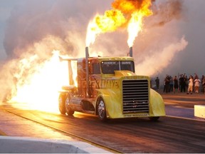Shockwave is a full-sized semi truck powered by three jet engines. (Photo courtesy of Toronto Motorsports Park)