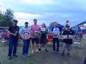 Members of the Valley Axe team show off their hardware during the recent World Championships in Pembroke:: Jerry Gruszecki (left), Bo Tait, Travis Kelly, Kyle Robertson, Josh Sebo and Brent Dewhirst.
Photo courtesy Devon Groombridge