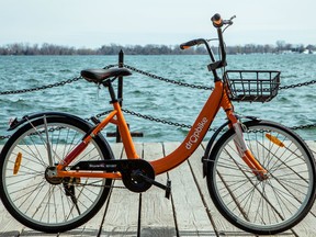 The city is seeking input on whether the bike rental company that set up shop in Kingston this summer had any success. (Photo courtesy Dropbike)