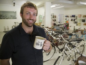 Ben Cowie has opened The Bicycle Cafe in London. (DEREK RUTTAN, The London Free Press)