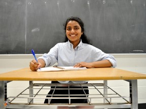 Catholic Central secondary school student Melanie Jonnalagadda is one of three Londoners who will be attending the prestigious SHAD program this July. (CHRIS MONTANINI\LONDONER\POSTMEDIA NETWORK)