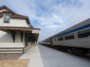 A VIA Rail train sits idle at the train station in Churchill, Man., on Thursday, June 22, 2017. THE CANADIAN PRESS/Alex de Vries