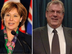 B.C. Premier Christy Clark and Speaker Steve Thomson are seen in a combination shot. (Jenelle Schneider/Stuart Dryden/POSTMEDIA NETWORK FILE PHOTOS)