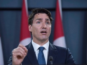 Prime Minister Justin Trudeau speaks during a media availability at the National Press Theatre in Ottawa on Tuesday, June 27, 2017. (THE CANADIAN PRESS/Justin Tang)