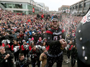 Thousands of RedBlacks fans attended a rally at Lansdowne park after the 2016 Grey Cup Parade in Ottawa Tuesday, Nov. 29, 2016. OSEG reported a $14.4-million net loss in 2016, partly because "the Grey Cup proved to be expensive," according to a new report. TONY CALDWELL / POSTMEDIA NETWORK