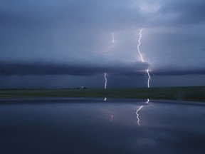 A lightning storm.