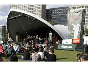 The Ottawa Jazz Festival is scrambling to find a replacement concert on its main stage tonight. Shown above is the festival's Confederation Park bandstand in 2009. Darren Brown/Postmedia