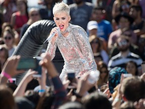 Singer Katy Perry performs to conclude the Katy Perry - Witness World Wide, an exclusive 4-day, 96-hour, livestream in partnership with YouTube, on June 12, 2017 in Los Angeles, California. (VALERIE MACON/AFP/Getty Images)