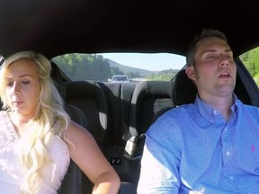Ryan Edwards, right, appears to be impaired while driving fiancee Mackenzie Standifer during an episode of Teen Mom OG. (Screengrab)