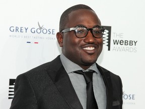 In this May 18, 2015, file photo, Hannibal Buress attends the 19th Annual Webby Awards at Cipriani Wall Street in New York. Buress sent a lookalike to the red carpet premiere of Spider-man as a prank on June 28, 2017. (Photo by Andy Kropa/Invision/AP, File)