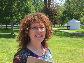 Artfest organizer Lory MacDonald and her crew started setting up for the annual Canada Day weekend event in City Park on Thursday. The event is July 1-3. (Peter Hendra/The Whig-Standard)