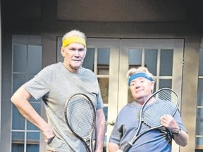 Playwright Norm Foster, left, stars as Jonas and David Nairn is Barry in Foster?s Jonas & Barry In The Home, playing at Grand Bend?s Huron Country Playhouse until July 15. (Sharyn Ayliffe/Special to Postmedia News)