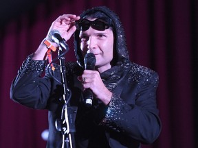 Actor Corey Feldman is seen on stage during the 2015 Bonnaroo Music & Arts Festival - Day 2 on June 12, 2015 in Manchester, Tennessee. (Photo by Jason Merritt/Getty Images)