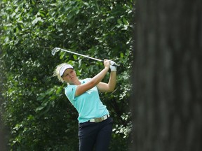 Brooke Henderson of Canada hits her tee shot on the seventh hole during the first round of the 2017 KPMG Women's PGA Championship at Olympia Fields Country Club on June 29, 2017. (Scott Halleran/Getty Images for KPMG)