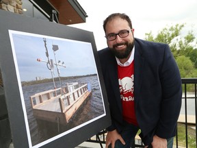 Paul Javor, a drainage engineer with the City of Greater Sudbury and project manager of the city's subwatershed studies, shows a photo of the Ramsey Aquatic Monitoring System being used in the subwatershed studies in Greater Sudbury, Ont. on Friday June 30, 2017. John Lappa/Sudbury Star/Postmedia Network