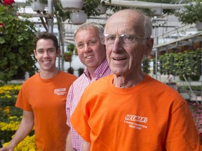 Bill Heeman with son Rudy Heeman (centre) and grandson Will Heeman. (CRAIG GLOVER, Special to Postmedia Network)