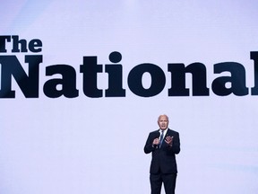 Peter Mansbridge, CBC News chief correspondent, speaks during the CBC upfront showcasing the CBC 2017-18 fall/winter lineup in Toronto on May 24, 2017. THE CANADIAN PRESS/Nathan Denette