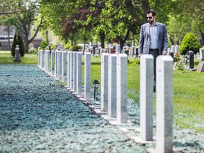 Head of cemetery services Mark Richardson outlined a project at Fairview Cemetery at the corner of Stanley Ave. and Morrison St. that involves restoring two Fields of Honour including a new memorial for the Unknown Soldier. Wednesday, May 17, 2017. (Bob Tymczyszyn/St. Catharines Standard)