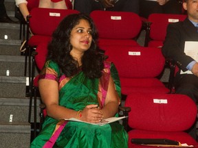 Deepa Varghese at her Canadian citizenship ceremony at the National Arts Centre on Saturday.