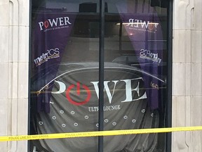 The Power Ultra Lounge in downtown Little Rock, Ark., was the scene of a mass shooting during a rap concert early Saturday, July 1, 2017. (AP Photo/Kelly P. Kissel)