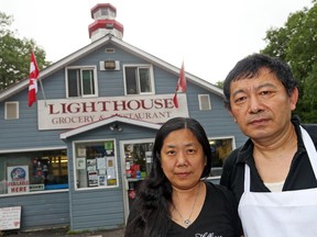 Sandy Zhang and husband and store owner Honggao Ji in Constance Bay late last week.