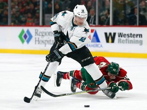 Patrick Marleau has left the Sharks and signed an $18.75 million, three-year deal with the Toronto Maple Leafs. (AP Photo/Stacy Bengs)