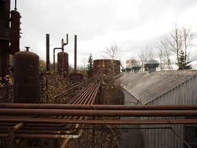 Refining equipment at historic Bitumount oilsands mining, separating and refining facility in Fort McMurray Alta, on Tuesday October 5, 2016. Between 1925 and 1958, Bitumount was the site of experimental oilsands separation plants and was designated a Provincial Historic Resource in 1974. THE CANADIAN PRESS/Jason Franson