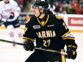 Sean Josling of the Sarnia Sting. (Photo by Aaron Bell/OHL Images)