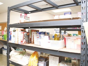 The Vulcan Regional Food Bank Society’s shelves are low. Jasmine O’Halloran Vulcan Advocate