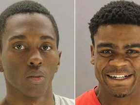 This undated photo provided by the Dallas County Jail shows Devontae Owens (left) and Laquon Wilkerson, who are charged with aggravated kidnapping for ransom/reward after the body of Shavon Randle was discovered. (Dallas County Jail via AP)